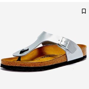 Birkenstock Gizeh size 38 Silver NWT